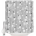 thumbnail image 1 of Merry Christmas Shower Curtain, Snowman and Snowflake on Grey Background Digital Print, Fabric Bathroom Decor with Hooks, 72 x 72 inches, 1 of 6