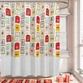 thumbnail image 1 of Merry Christmas Shower Curtain,Stamp Pattern Slub Textured Fabric Shower Curtains for Winter Holiday Decor,Water Repellent,72"×72", 1 of 6
