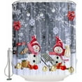 thumbnail image 1 of Merry Christmas Shower Curtains for Bathroom Winter Snowman Gifts Fabric Shower Curtain Set with Hooks, Xmas Balls Holiday Decoration Party Photography Backdrops Background, Waterproof, 72"x84" Long, 1 of 5