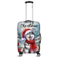 thumbnail image 1 of Merry Christmas Siberian Husky Enjoys Woofmas Winter Xmas Holiday Travel Luggage Cover Husky Dog Lover Gifts Suitcase Dust Protective Decor - 02022, 1 of 5
