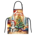 thumbnail image 1 of Merry Christmas Siberian Husky Santa Hat Xmas Tree Winter Holiday Apron Husky Dog Lover Gifts for Cooking Grilling Baking Painting Gardening - 01013, 1 of 5