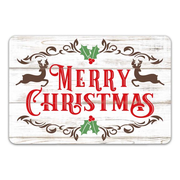 Merry Christmas Sign Christmas Décor Decorations Wall Art Winter Décor Santa Reindeer 12x18 112180097002