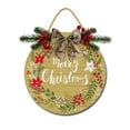 thumbnail image 1 of Merry Christmas Sign Front for Door Decoration, 12 in Round Wood Wreaths Wall Hanging Outdoor, Farmhouse, Porch, for Spring Summer Fall All Seasons Holiday Christmas, 1 of 5