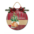 thumbnail image 1 of Merry Christmas Sign Front Door Porch Decorations, Round Rustic Wood Hanging Sign for Farmhouse Porch Outdoor Home Holiday Front Door Sign Decor, 1 of 7