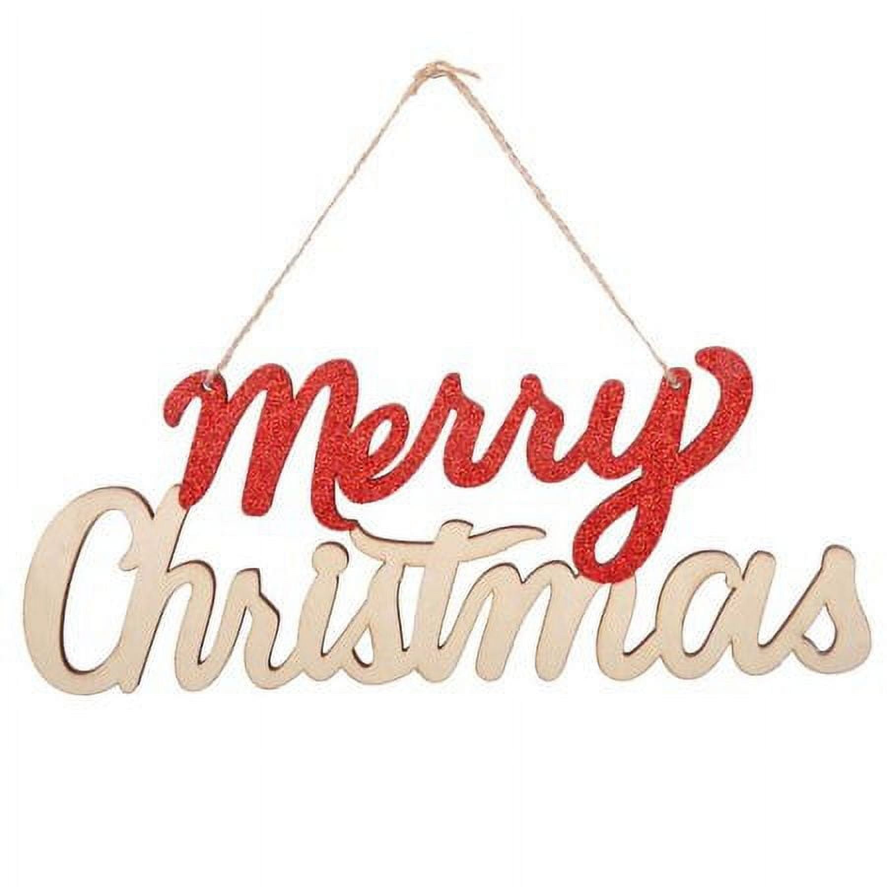Merry Christmas Sign Wall Wooden Hanging Door Decoration for Holiday ...