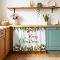thumbnail image 1 of Merry Christmas Sink Skirt 11"Wx13"L,Dustproof Under Sink Curtain W/ Self Adhesive Tape,Xmas Green Leaves Berries Pine Needles Holiday Cabinet Curtain Cover for Bathroom Vanity,Kitchen Storage Shelf, 1 of 9