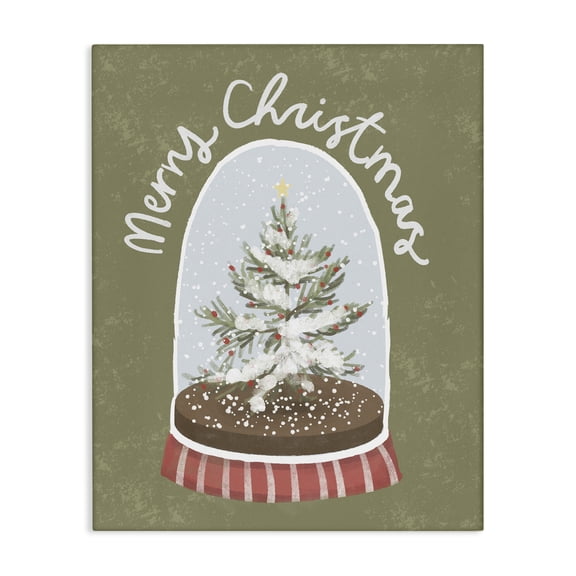 Stupell Industries Merry Christmas Snow Globe Canvas Wall Art, design by Sadie Harper, 48 x 36