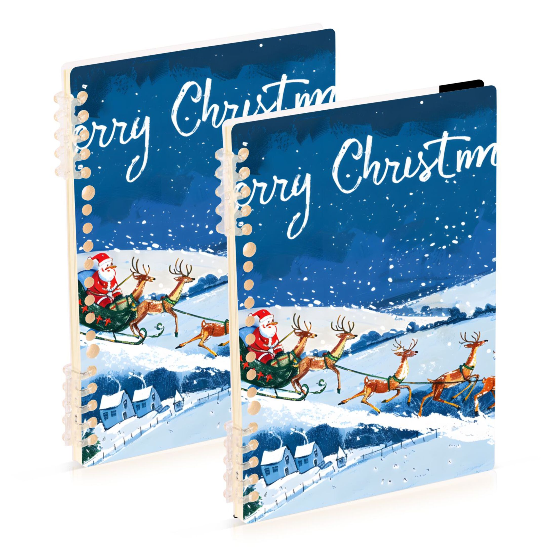 Merry Christmas Snow Ring Binder Notebook Journey Note Diary College ...