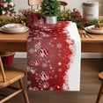 thumbnail image 1 of Merry Christmas Snowflake Bell on Red Table Runner 13x108in Non-Slip Cotton Linen Table Runners, Winter Snow Seamless Dresser Scarves TableRunner for Dinner Kitchen Dining Wedding Party, 1 of 9