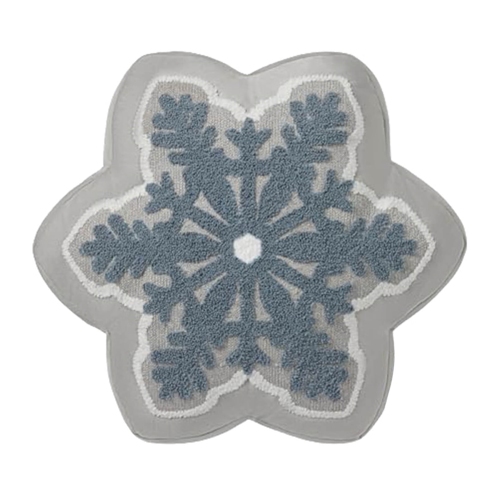 Merry Christmas Snowflake Shaped Throw Pillow Velvet Xmas Embroidered