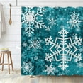 thumbnail image 1 of Merry Christmas Snowflake Shower Curtain Set, Happy Holiday Winter Black White Bathroom Decorative Winter Waterproof Fabric 72x72 Inch with 12 Hooks, 1 of 6