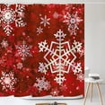 thumbnail image 1 of Merry Christmas Snowflake Shower Curtain Set, Happy Holiday Winter Red Bathroom Decorative Winter Waterproof Fabric 71x71 Inch with 12 Hooks, 1 of 3