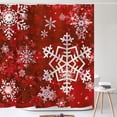 thumbnail image 1 of Merry Christmas Snowflake Shower Curtain Set, Happy Holiday Winter Red Bathroom Decorative Winter Waterproof Fabric 71x71 Inch with 12 Hooks, 1 of 1