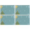Merry Christmas Snowflakes Xmas Trees Durable Cloth Place Mats 4PCS