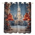 thumbnail image 1 of Merry Christmas Snowman Christmas Tree 2 Panels 3D Printing Pattern Curtain for Bedroom Living Room Kitchen Window Decoration Home, 1 of 6