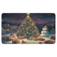 thumbnail image 1 of Merry Christmas Snowman Christmas Tree Linen Non-slip Floor Mat, Entryway Doormat Durable Low-Profile Mat Home Decor, Mats Washable Kitchen Bathroom Laundry Bedroom Living Room Doormats 30x17in, 1 of 6