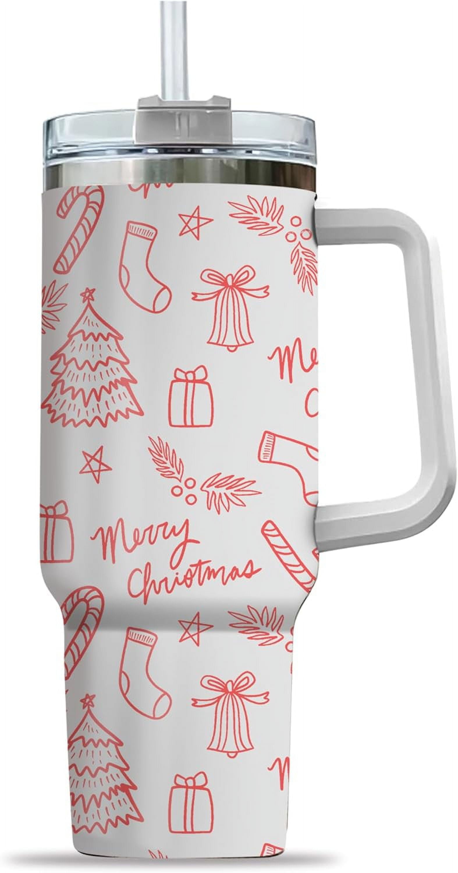 Merry Christmas Stainless Steel Tumbler 40Oz With Handle