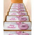 thumbnail image 1 of Merry Christmas Stair Treads for Wooden Steps Indoor Runner Rug Carpet,Pink Xmas Balls Shining Dreaming Winter Holiday 10 Pieces Peel and Stick Staircase Step Treads Covers Throw Door Mats,30"x8", 1 of 7