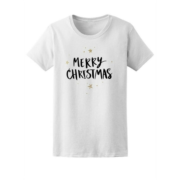 Merry Christmas Stars Sparkles Tee Women's -Image by Shutterstock