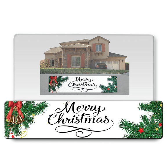 Merry Christmas Stickers Outdoor/Indoor for Office, Home Decoration, Wall, Window Decals, Super Highly Reflective Aluminum Curb Wrap Christmas Tree Stickers, Easy Peel & Stick (3"x10" )