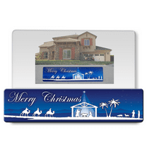 Merry Christmas Stickers Outdoor/Indoor for Office, Home Decoration, Wall, Window Decals, Super Highly Reflective Aluminum Curb Wrap Nativity Stickers, Easy Peel & Stick (3"x10" )