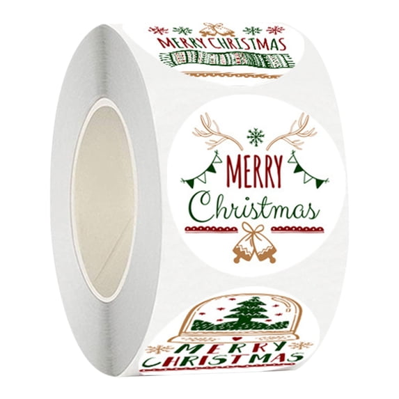 Merry Christmas Stickers,Round Tags Adhesive Decorative Envelope Seals for Cards Envelopes Holiday Labels