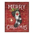 thumbnail image 1 of Merry Christmas Stocking Rustic Wood Wall Sign 12x15, 1 of 1