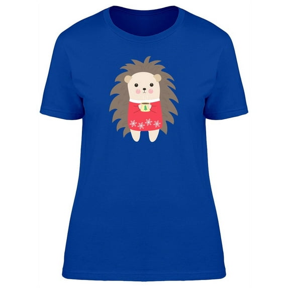 Merry Christmas Sweater Hedgehog T-Shirt Women -Image by Shutterstock, Female Large