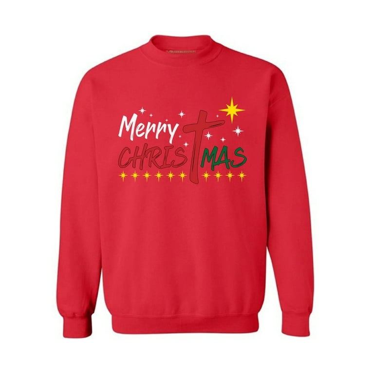 Merry Christmas Sweater Jesus Sweatshirt for Men Happy Holidays