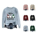 thumbnail image 1 of Merry Christmas Sweaters for Women 2025 Long Sleeve Crewneck Drop Shoulder Santa Xmas Pullover Sweater Jumper Tops, 1 of 4