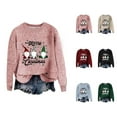 thumbnail image 1 of Merry Christmas Sweaters for Women 2025 Long Sleeve Crewneck Drop Shoulder Santa Xmas Pullover Sweater Jumper Tops, 1 of 4