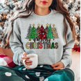 thumbnail image 1 of Merry Christmas Sweatshirt, Christmas Tree Sweatshirt, Womens Christmas Sweatshirt, 1 of 5