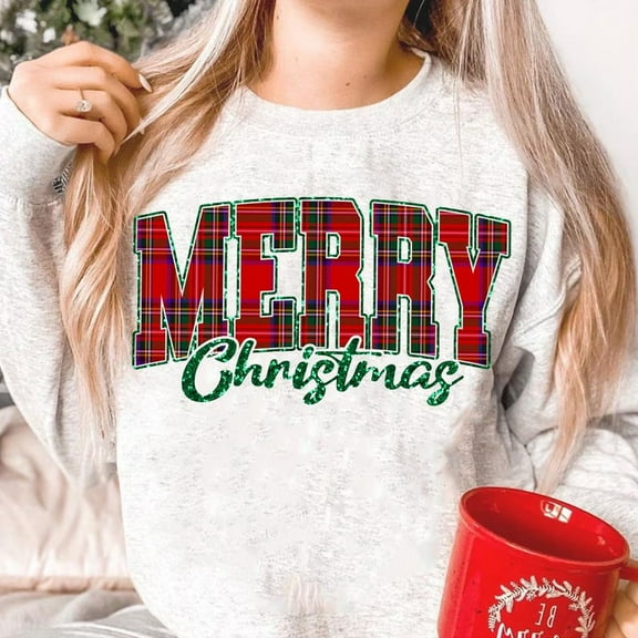 Merry Christmas Sweatshirt, Merry Varsity Shirt, Holiday Sweatshirt, Christmas Glitter Shirt, Merry Vibes Sweatshirt, Christmas Plaid Shirt, Christmas Crew Shirt