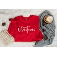 thumbnail image 1 of Merry Christmas Sweatshirt | Simple Minimalist Holiday Red Pullover, 1 of 6
