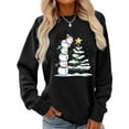 thumbnail image 1 of Merry Christmas Sweatshirt Snowman Christmas Tree Graphic Casual Long Sleeve Shirt for Women, 1 of 5