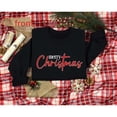 thumbnail image 1 of Merry Christmas Sweatshirt Tops Festive Script Holiday Design Comfortable Round-neck long-sleeved Black S-3XL, 1 of 6