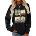 thumbnail image 1 of Merry Christmas Sweatshirt Women Cute Santas Snowman Elk Graphic Casual Long Sleeve Holiday Top, 1 of 5