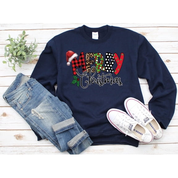 Merry Christmas Sweatshirt, Womens Holiday Sweatshirt, Christmas Shirt, Winter Sweatshirt, Merry and Bright, Christmas shirt