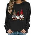 thumbnail image 1 of Merry Christmas Sweatshirt for Women Cute Gnomes Print Sweatshirts Crewneck Graphic Pullover Long Sleeve Holiday Party Tops for Women, 1 of 6