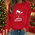 thumbnail image 1 of Merry Christmas Sweatshirts for Women Crewneck Christmas Printed Shirts Loose Long Sleeve Blouses Casual Xmas Sweatshirt Holiday Party Pullover Sweater Tops, 1 of 4