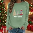 thumbnail image 1 of Merry Christmas Sweatshirts for Womens Crewneck Christmas Printed Shirts Loose Long Sleeve Blouses Casual Xmas Sweatshirt Holiday Party Pullover Sweater Tops, 1 of 4