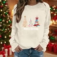thumbnail image 1 of Merry Christmas Sweatshirts for Womens Crewneck Christmas Printed Shirts Loose Long Sleeve Blouses Casual Xmas Sweatshirt Holiday Party Pullover Sweater Tops, 1 of 4