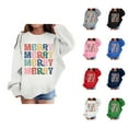 thumbnail image 1 of Merry Christmas Sweatshirts for Girl 2025 Long Sleeve Crewneck Cute Holiday Graphic Sweatshirt Kids Pullover Tops, 1 of 1