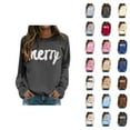 thumbnail image 1 of Merry Christmas Sweatshirts for Women 2025 Long Sleeve Crewneck Casual Cute Xmas Graphic Sweatshirt Pullover Tops, 1 of 6