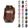 thumbnail image 1 of Merry Christmas Sweatshirts for Women 2025 Long Sleeve Crewneck Casual Cute Xmas Graphic Sweatshirt Pullover Tops, 1 of 6
