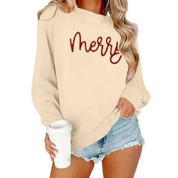 Merry Christmas Sweatshirts for Women Vintage Christmas Tree Graphic Shirt Xmas Holiday Casual Long Sleeve Pullovers