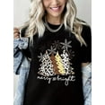 thumbnail image 1 of Merry Christmas T-Shirt Christmas Tree Graphic Casual Short Sleeve Shirt for Women, 1 of 5