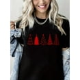 thumbnail image 1 of Merry Christmas T-Shirt Christmas Tree Graphic Short Sleeve Shirt for Women, 1 of 5