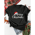 thumbnail image 1 of Merry Christmas T-Shirt, Funny Santa Hat & Lights Graphic Tee, S-4XL, 1 of 2
