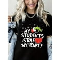 thumbnail image 1 of Merry Christmas T-Shirt My Students Stole My Heart Graphic Casual Short Sleeve Shirt for Women, 1 of 5